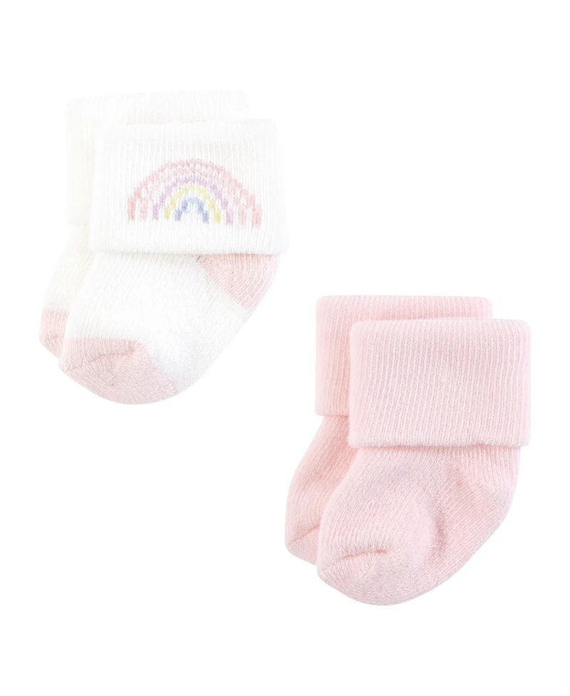 Hudson Baby Girls Plush Terry Socks 8 Pack