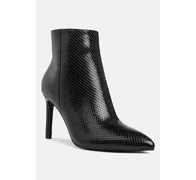 Tatria Textured Stiletto Heel Ankle Boots Women