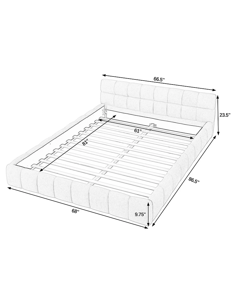 Dyhome Full Bed Frame with Led Lights and 4 Storage Drawers, Upholstered Platform Led Bed Frame Full Size with Charging Station Button Pu Leather Head