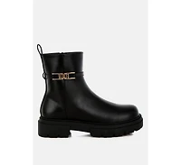 Corsac Buckle Belt Ankle Boots Women