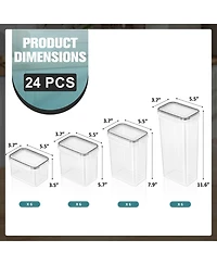Sorbus Pack Airtight Food Storage Containers, Labels, Marker & Measuring Spoons - Functional Dry Food Organizers for Kitchen, Pantry