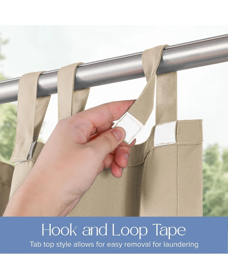 Awesome Home Outdoor Cabana Solid Uv Protected Privacy Tab Top Curtain Panel, 52"x108"