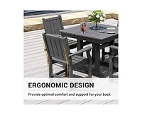 5-Piece Hdpe Plastic Patio Outdoor Dining Set with Arm Chairs in Black