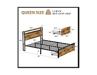 Metal Bed Frame with 2 Storage Drawers and Led Rgb Led light