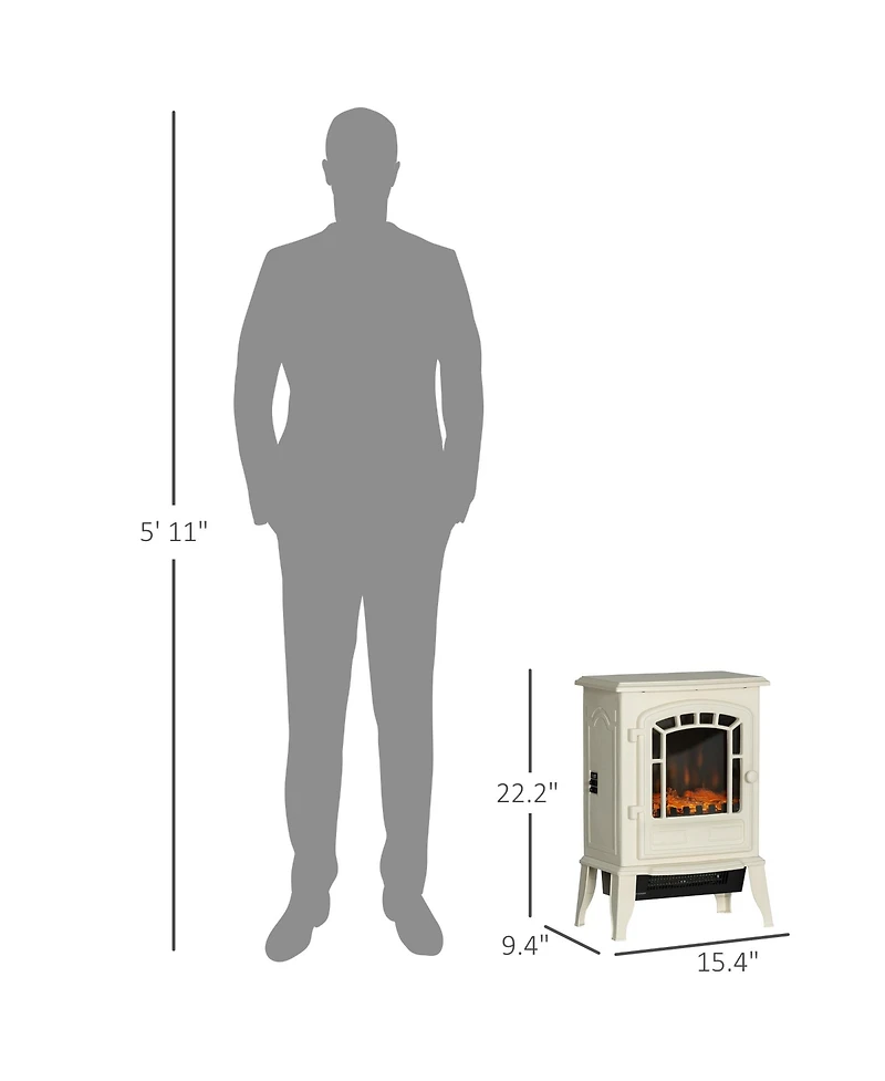 Homcom Electric Fireplace Stove with Overheat Protection 750W/1500W,