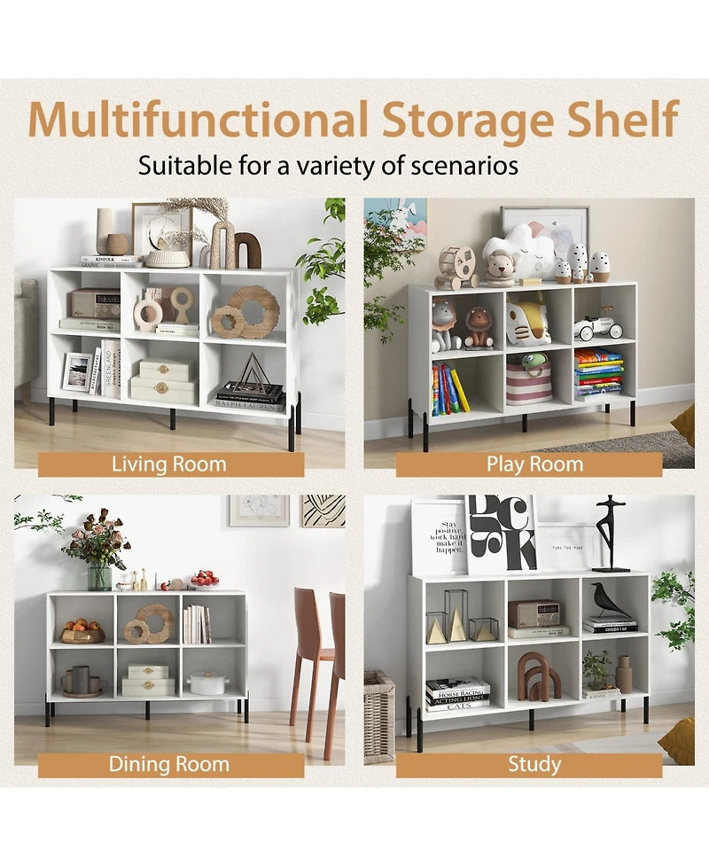 Gouun Open-Back Bookshelf with Drawer for Study
