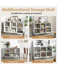 Gouun Open-Back Bookshelf with Drawer for Study