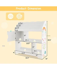 Gouun Kids Toy Storage Organizer with Book Shelf and Storage Cabinet