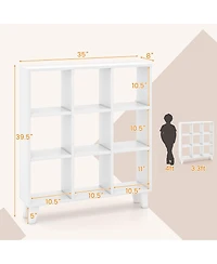 Gouun 9-Cube Bookcase with 6 Removable Shelves and Raised Support Feet