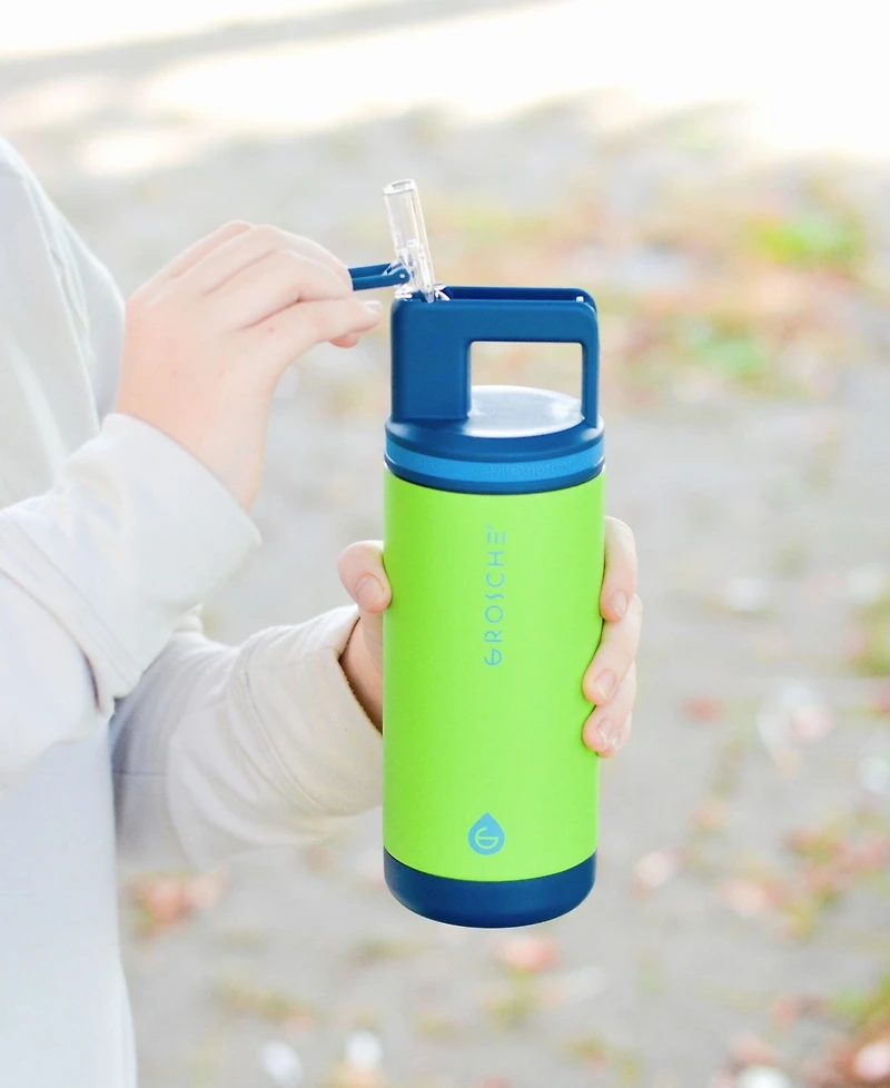 Grosche Alpine Flip 'N Sip 2-Pc. Kids Insulated Water Bottle with Straw