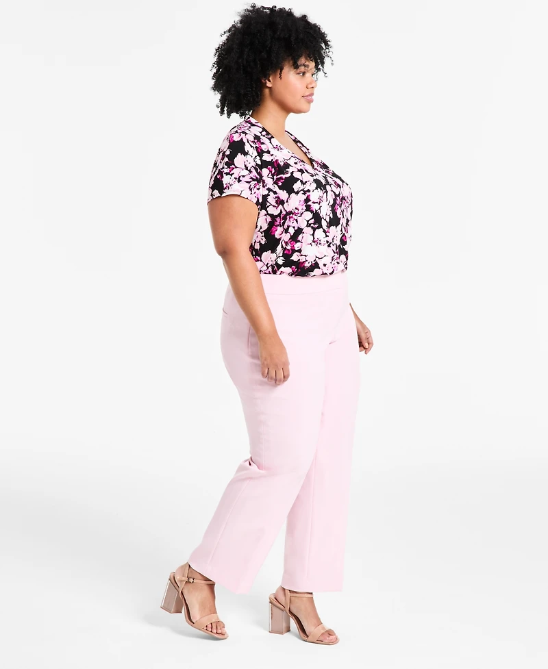 Kasper Plus Size Straight-Leg Pants