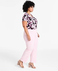 Kasper Plus Size Straight-Leg Pants