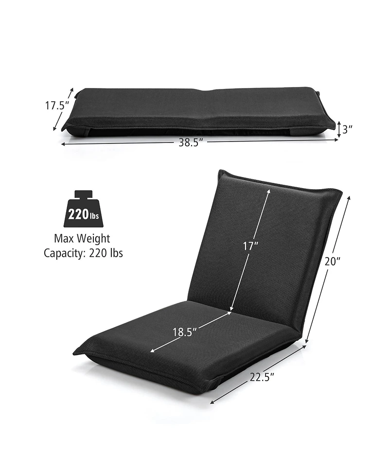 Gouun Adjustable 6 positions Folding Lazy Man Sofa Chair Floor