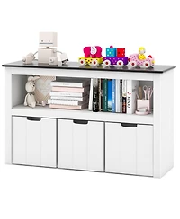 Gouun Kids Toy Storage Organizer with Blackboard Top-3-Drawer