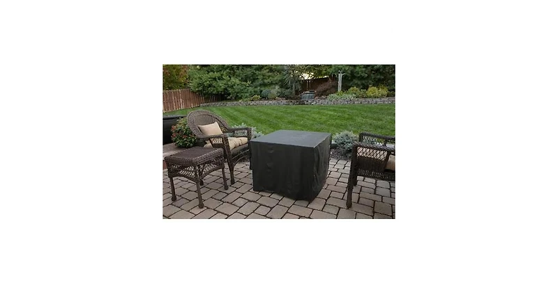 Slickblue 30-inch Outdoor Bronze Lp Propane Gas Fire Pit with Lava Rocks and Cover