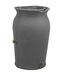 Slickblue 50-Gallon Plastic Urn Rain Barrel with Planter Top for Garden Watering and Conservation