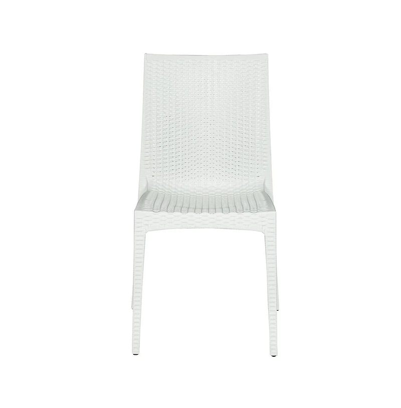 LeisureMod Weave Mace Indoor/Outdoor Dining Chair (Armless), Set of 2