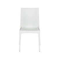 LeisureMod Weave Mace Indoor/Outdoor Dining Chair (Armless), Set of 2
