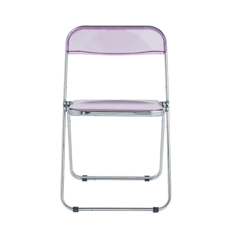 LeisureMod Lawrence Acrylic Folding Chair With Metal Frame