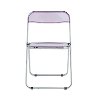 LeisureMod Lawrence Acrylic Folding Chair With Metal Frame