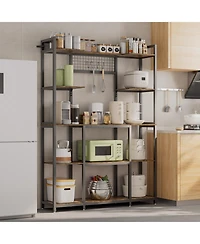 Unho 5 Tier Storage Shelf Bookcase: Bookshelf with Metal Frame for Living Room Display Shelf