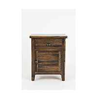 Jofran Artisan's Craft Rustic Farmhouse Distressed Solid Wood Accent Table