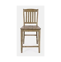 Jofran Carlyle Crossing Modern Rustic Solid Wood Slatback Stool (Set of 2)