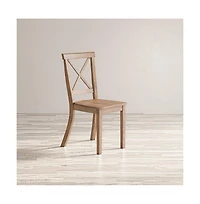Jofran Eastern Tides Coastal Wire-Brushed Wood X-Back Acacia Dining Chair (Set of 2