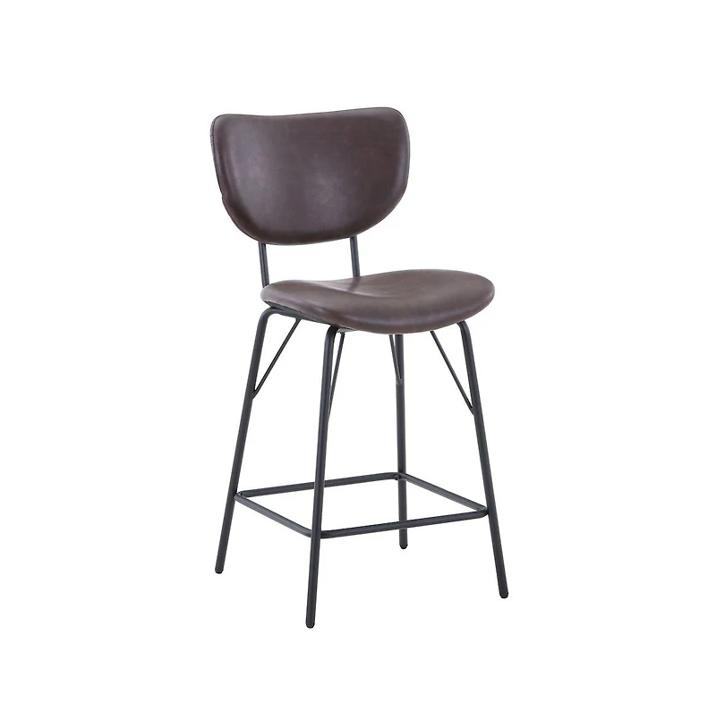 Jofran Modern Faux Leather Split-Back Upholstered Counter Height Barstool (Set of 2)