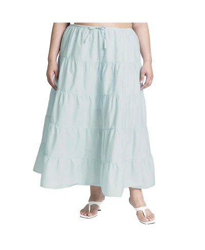 Eloquii Women's Tiered Maxi Skirt