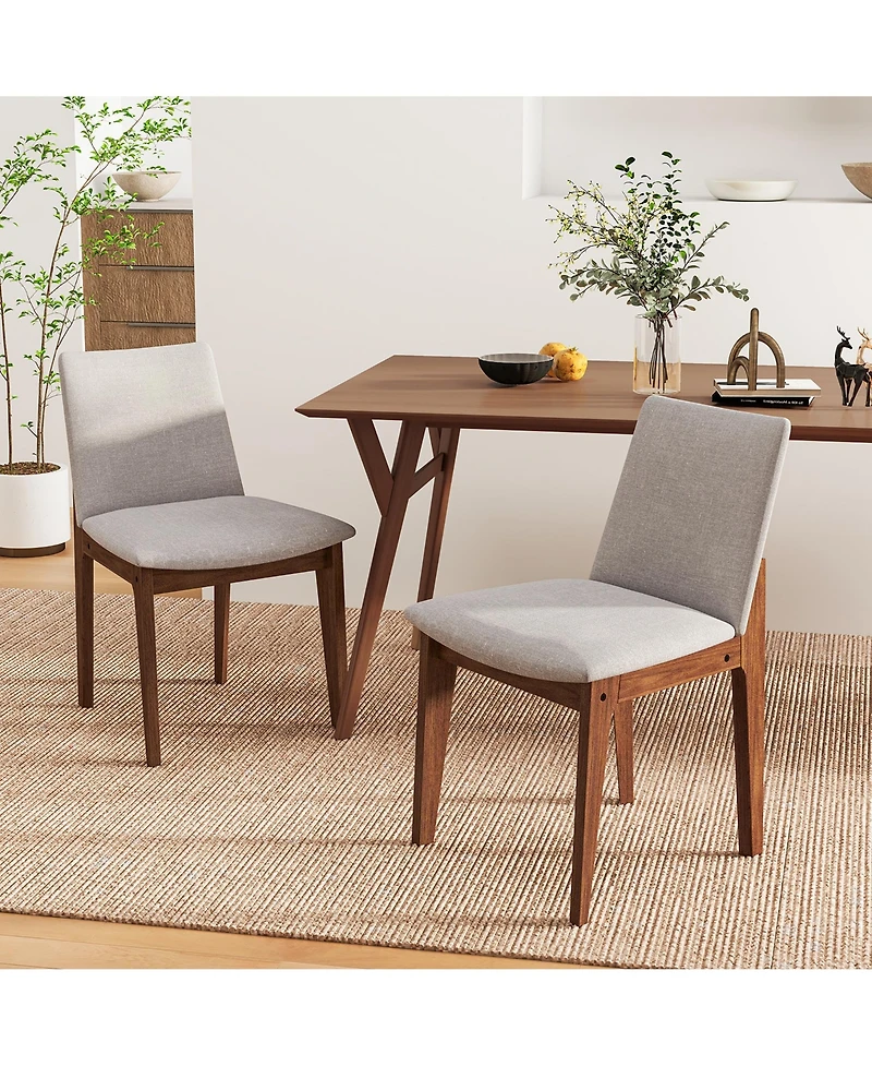 Gymax Wooden Dining Chairs of 2 w/ added Cushions High Curved Back for Dining Room