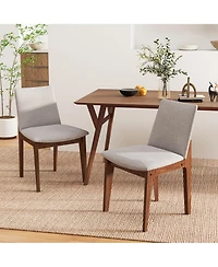 Gymax Wooden Dining Chairs of 2 w/ added Cushions High Curved Back for Dining Room