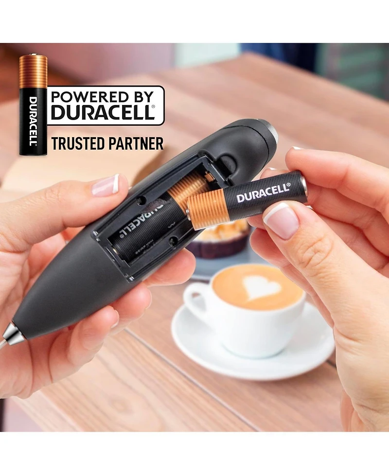 Zulay Kitchen Milk Frother Wand Drink Mixer with Aa Duracell Batteries