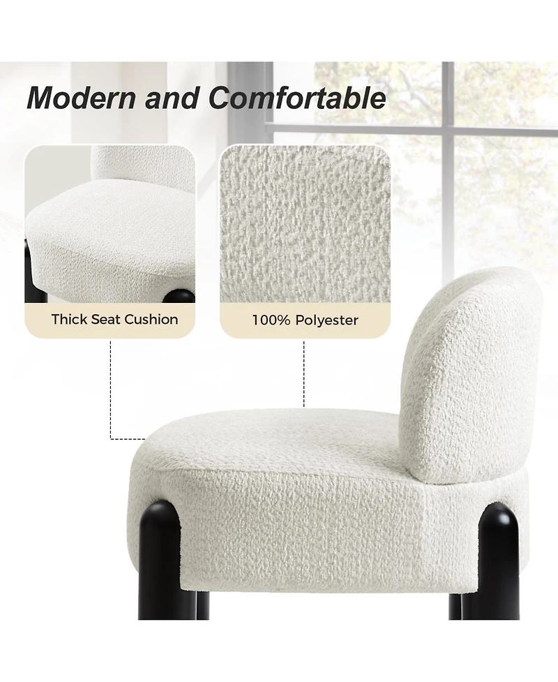 Hulala Home Zara Modern Armchair with Solid Wood Legs and Adjustable Feet
