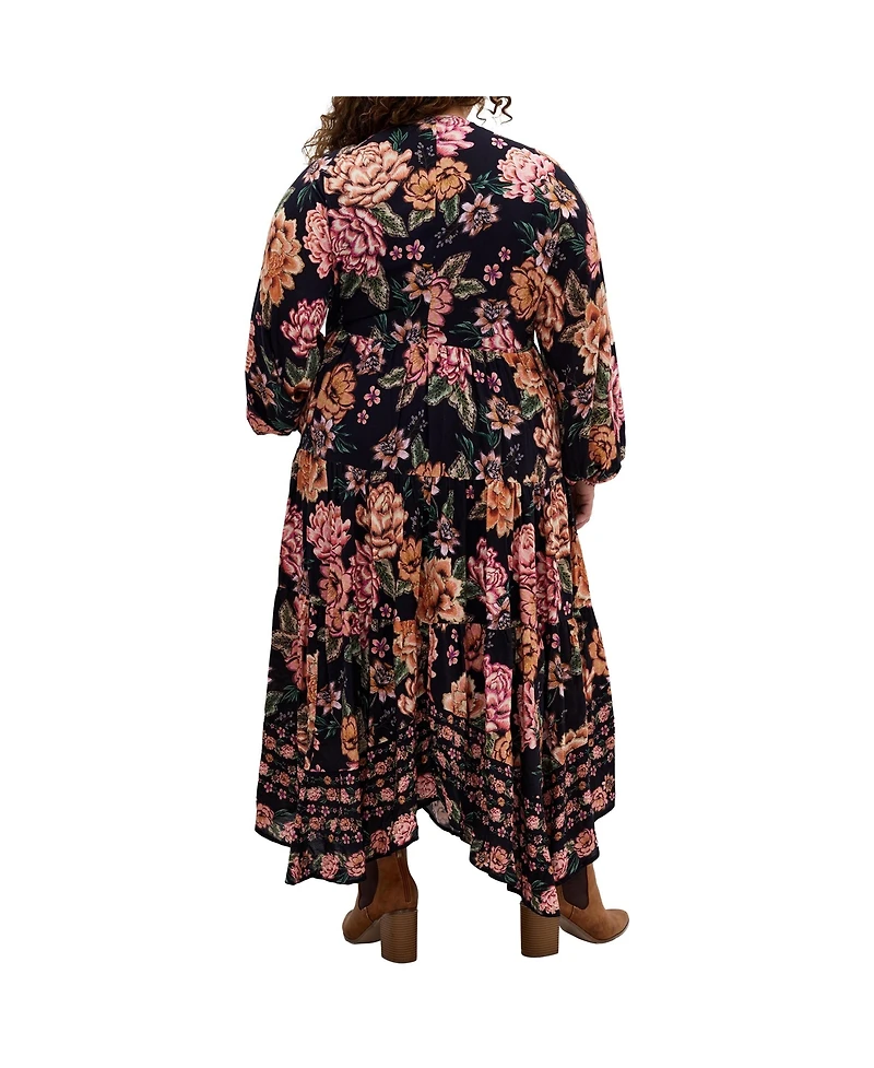 City Chic Plus Devine Beauty Border Dress