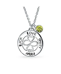 Bling Jewelry Ayllu Heart Infinity Clover Love Luck Unity Round Disc Pendant Necklace Sterling Silver