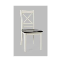 Jofran Asbury Park Solid Acacia Farmhouse X-Back Chair (Set of 2)