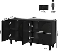 Tribesigns Sideboard Buffet Cabinet Set of 2, Modern Buffets Storage Cabinets with Adjustable Shelves, Wooden Credenza Accent Cabinet for Kitchen, Liv