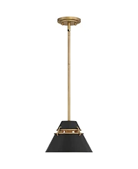 Possini Euro Design Curry 10" Modern Industrial Pendant Ceiling Light Fixture Dining Room Over Table Kitchen Island Foyer Hanging Black Gold Finish Me