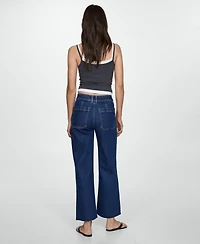 Mango Women's Catherin Culotte High Rise Jeans