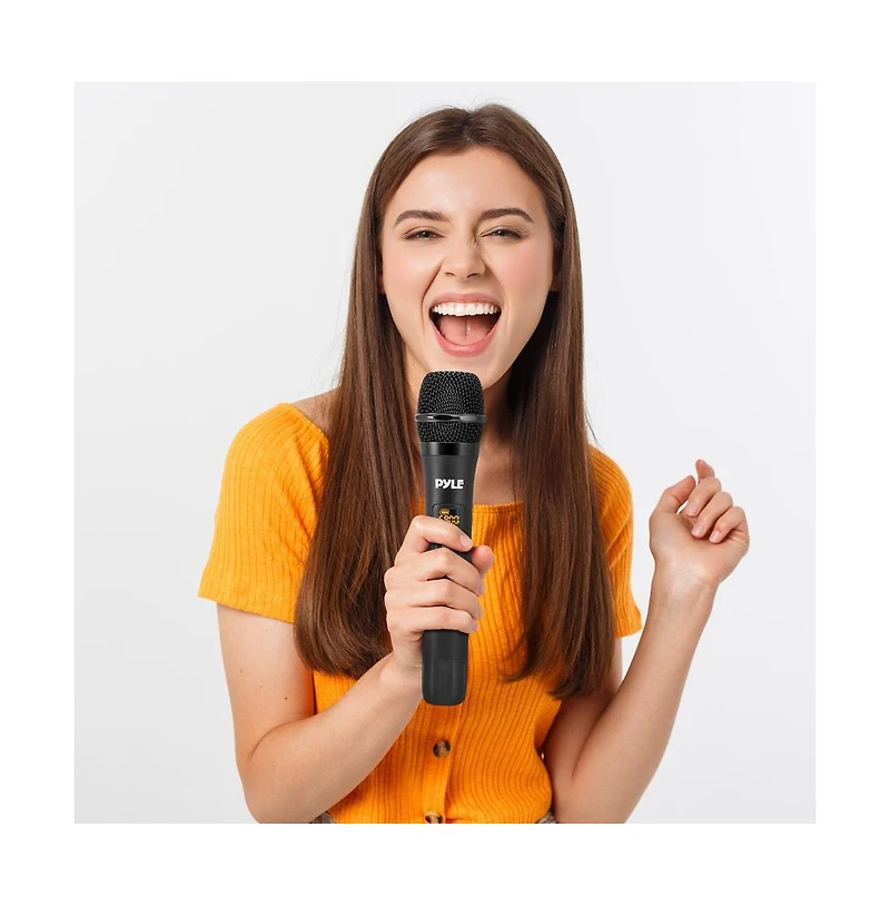 Pyle Bluetooth Wireless Pa Microphone System with (2) Handheld Mics, Desktop Receiver & Usb Charging