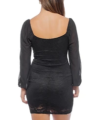 Juniors' Gathered Glitter-Finish Mini Dress