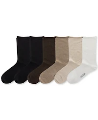 Lauren Ralph Women's 6 Pack Roll-Top Trouser Socks