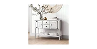 Rustic Farmhouse Console Table – Sofa Table with Drawers for Living Room or Entryway Storage and Decor