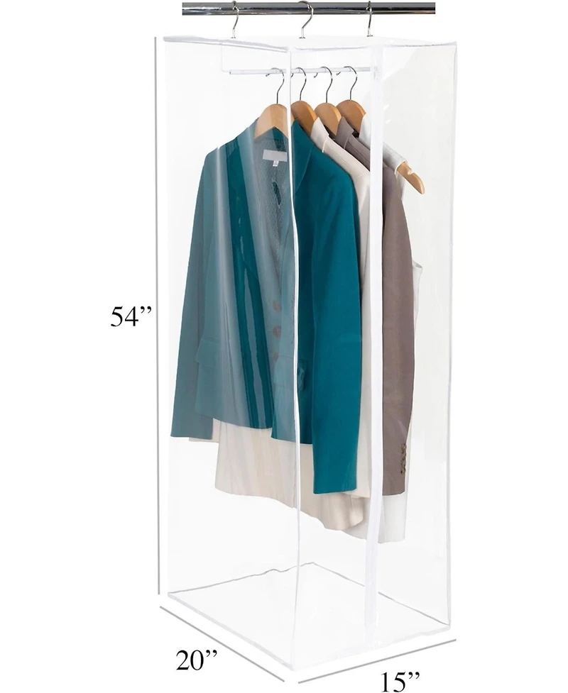 Florida Brands Garment Bag - Hanging Closet Organizer 54" - Zippered Cover with Rod