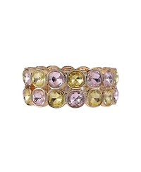 Laundry by Shelli Segal Pink and Green Faceted Stone Stretch Bracelet