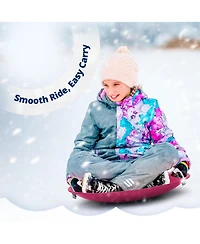 Slippery Racer ProDisc 26" Metal Saucer Sled with Rope Handles, Pink (2 Pack)