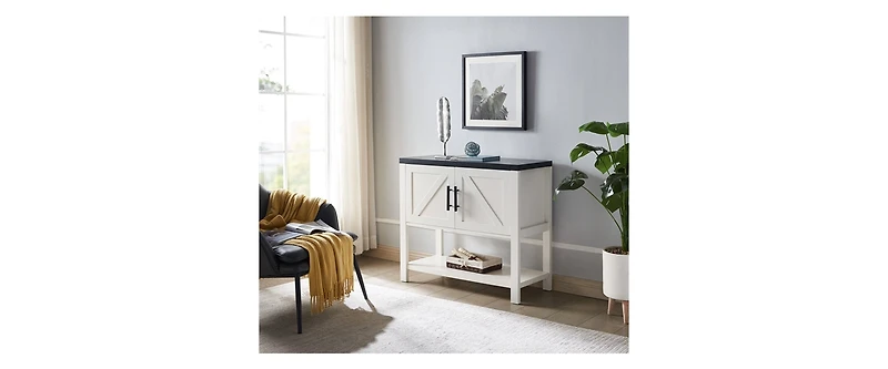 Slickblue Modern 2-Drawer Wooden Storage Console Table for Stylish Organization and Display