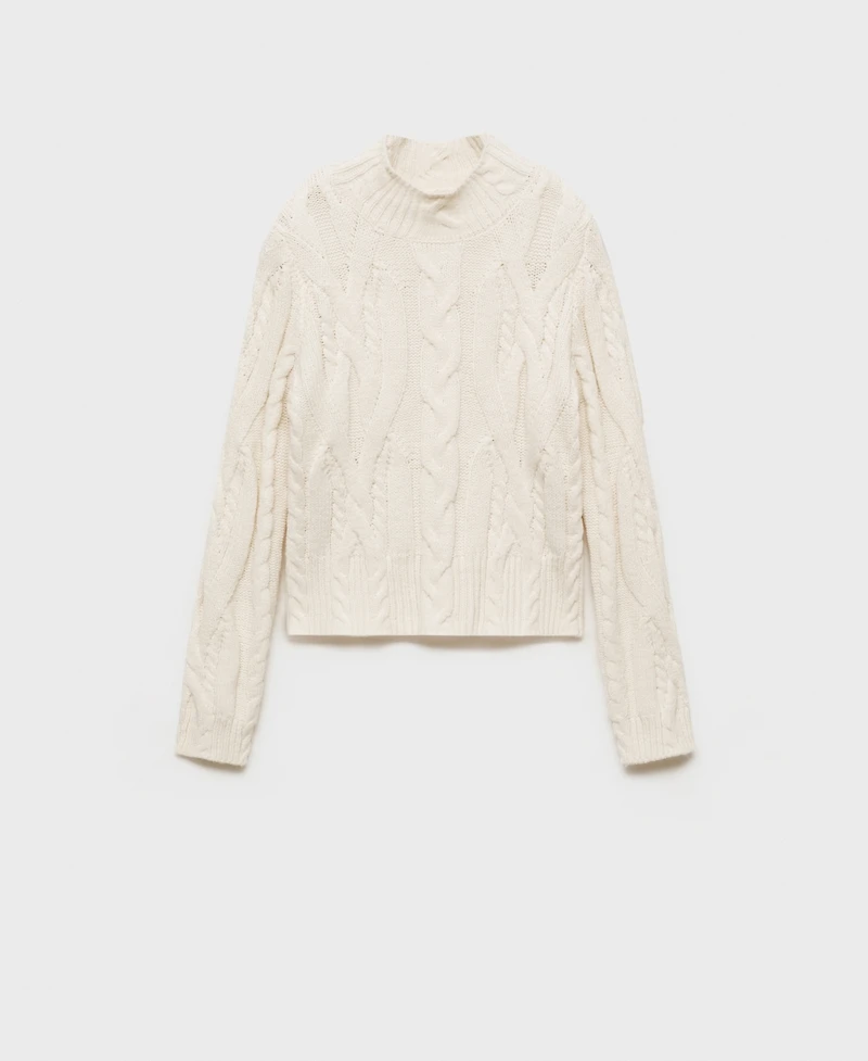 Mango Women's Perkins Neck Braided Sweater