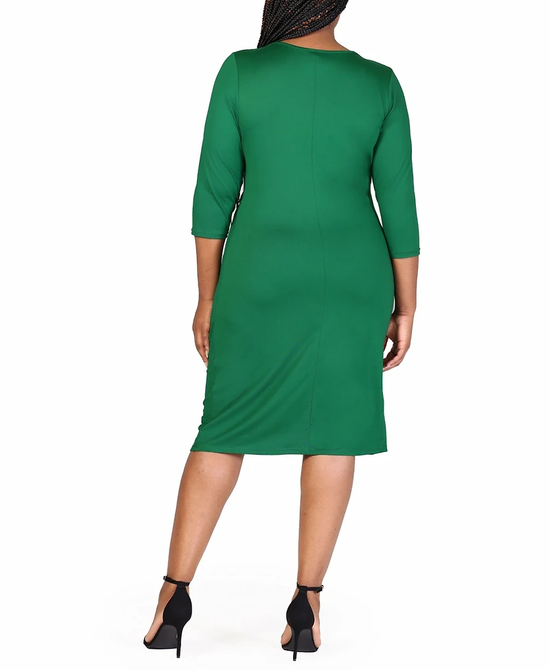 24seven Comfort Apparel Plus Size Wrap Dress